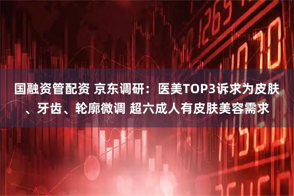 国融资管配资 京东调研：医美TOP3诉求为皮肤、牙齿、轮廓微调 超六成人有皮肤美容需求